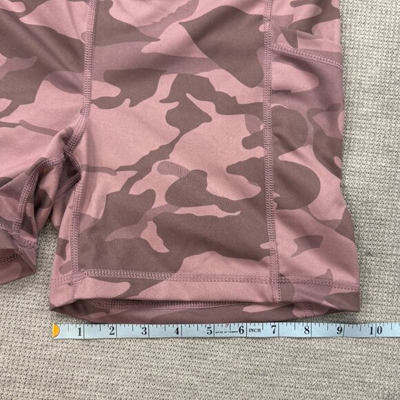 Yogalicious Lux Camo Print High-Waisted Biker Shorts Size Large Pink Athletic - Picture 11 of 11